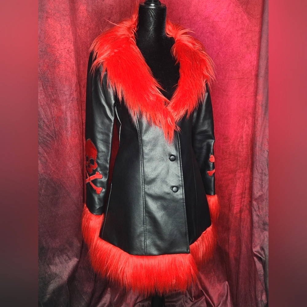 Current Mood-Too Dead to die vegan leather coat 💀